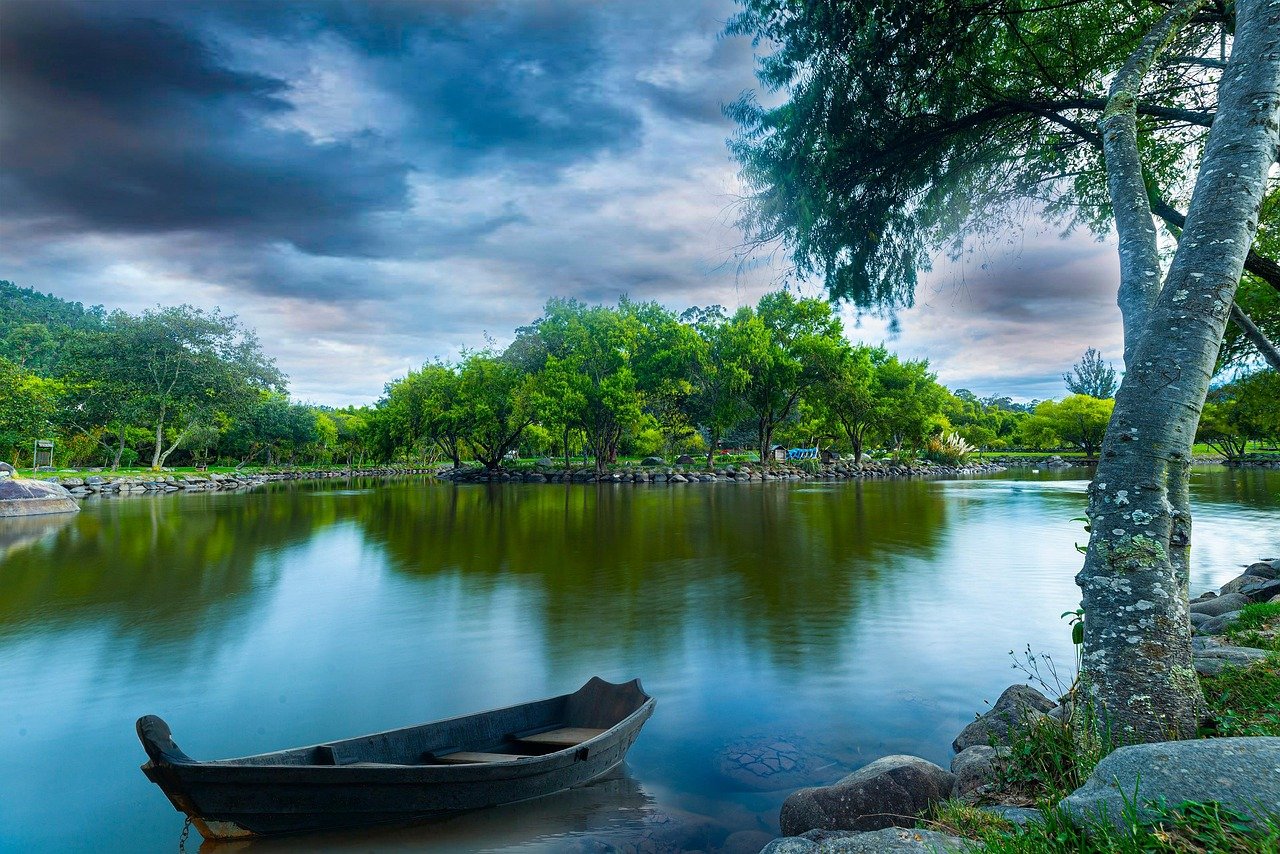 lake, boat, trees, bank, reflection, water, canoe, forest, nature, cloudy, scenery, scenic, canoe, canoe, canoe, canoe, canoe